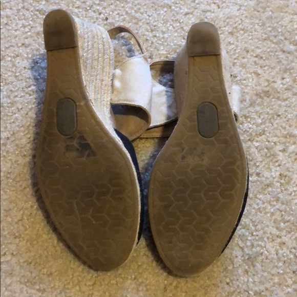 Adam Tucker Black and Tan Espadrille Wedge Heels - Picture 10 of 10